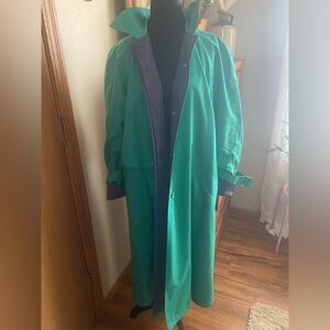 London Fog Green and Blue Raincoat